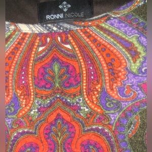 Ronni Nicole Dress with Paisley and Other Adornment, Size 6.